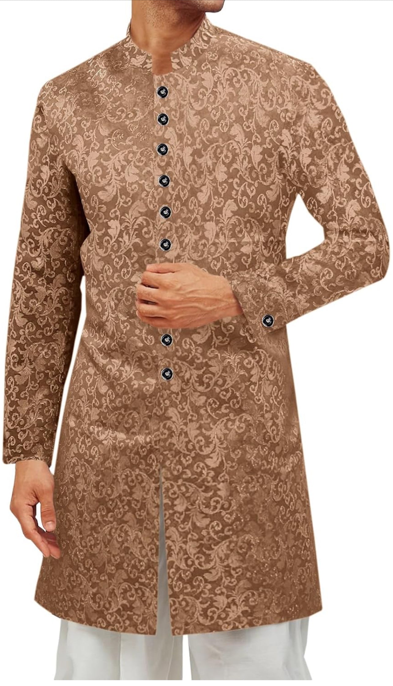 Runcati Mens Kurta Sherwani Coats Kaftan Indian Ethnic Royal Suits Mandarin Collar Wedding Festive Party Blazer