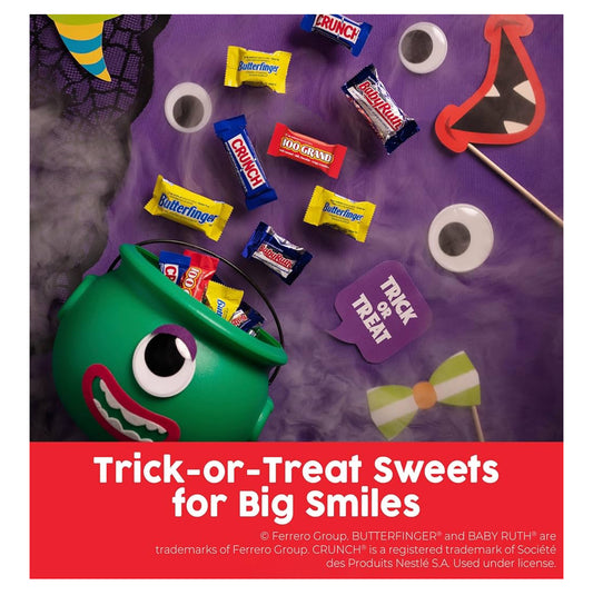 Butterfinger, CRUNCH, Baby Ruth, 100 Grand Mini and Fun Size Assorted Candy Bars, 80 counts