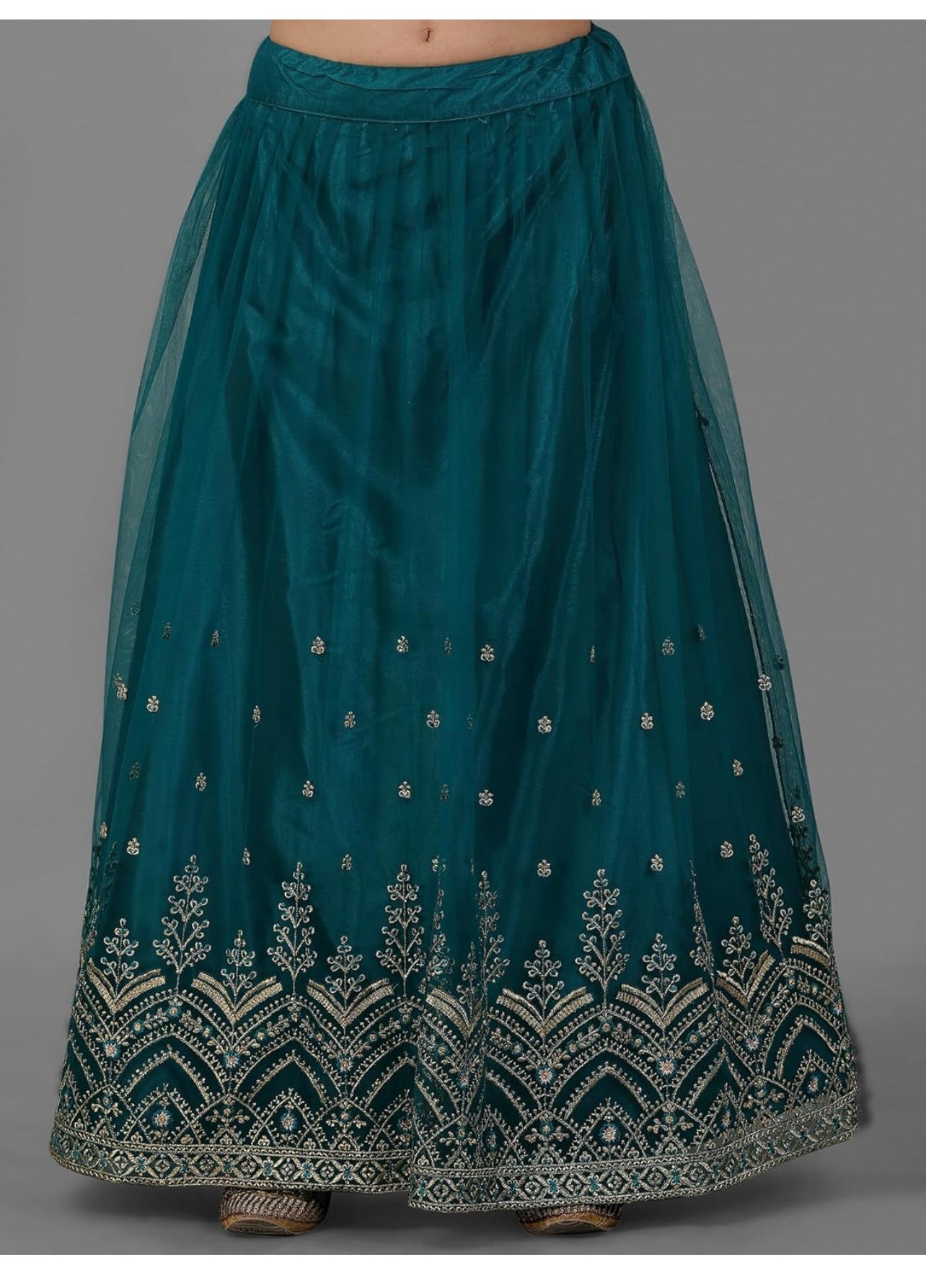 TRENDMALLS Women's Mono Net Kurta Lehenga Suit Set Indian Pakistani Ethnic Wear