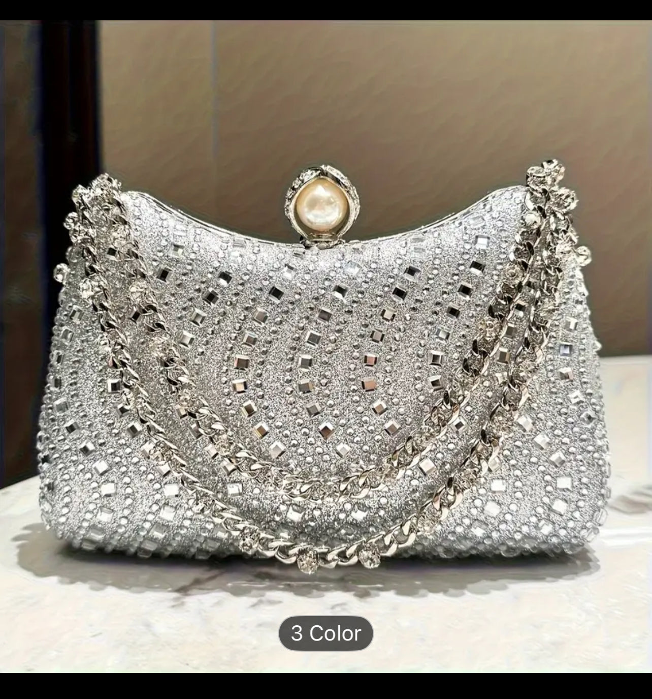 Women's Luxury Rhinestone Handbag Evening Bag Multifunctional Shoulder Crossbody Bag Sparkling Handheld Party Wallet with Detachable Chain, Elegant Accessory for Weddings, Banquets, Formal Events