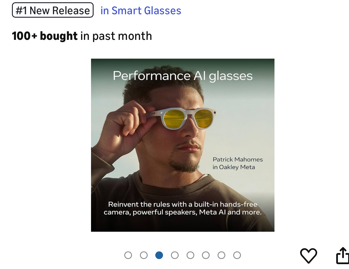 Oakley | Meta HSTN - with Meta AI, Audio, Photo, Video Compatibility - Warm Grey, Prizm™ Ruby
3.6