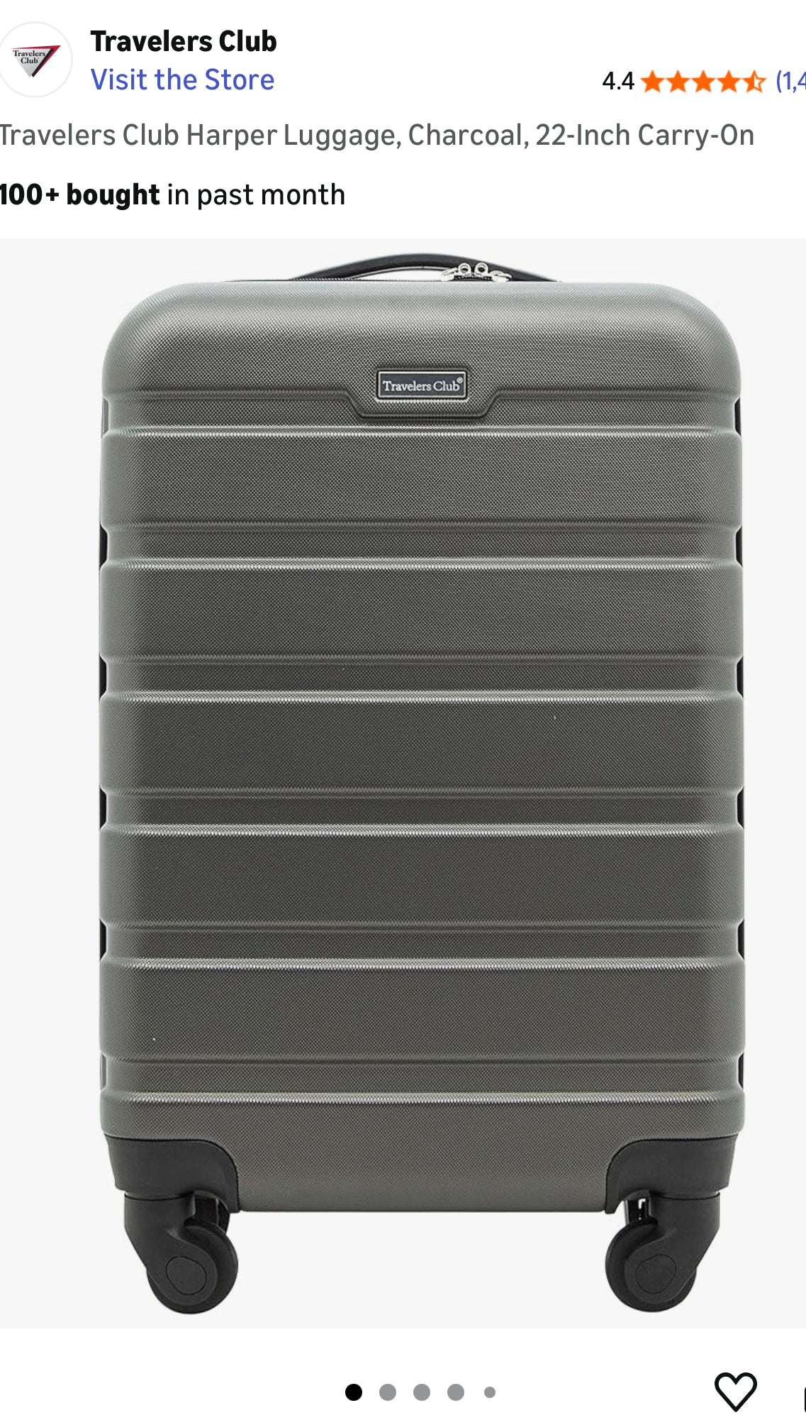 Travelers Club Harper Luggage, Charcoal, 22-Inch Carry-On
100+ bought suitcase