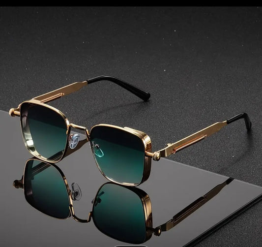 1 pair of Women's and Men's square metal Korean style exquisite fashion glasses, suitable for music festival street photography accessories