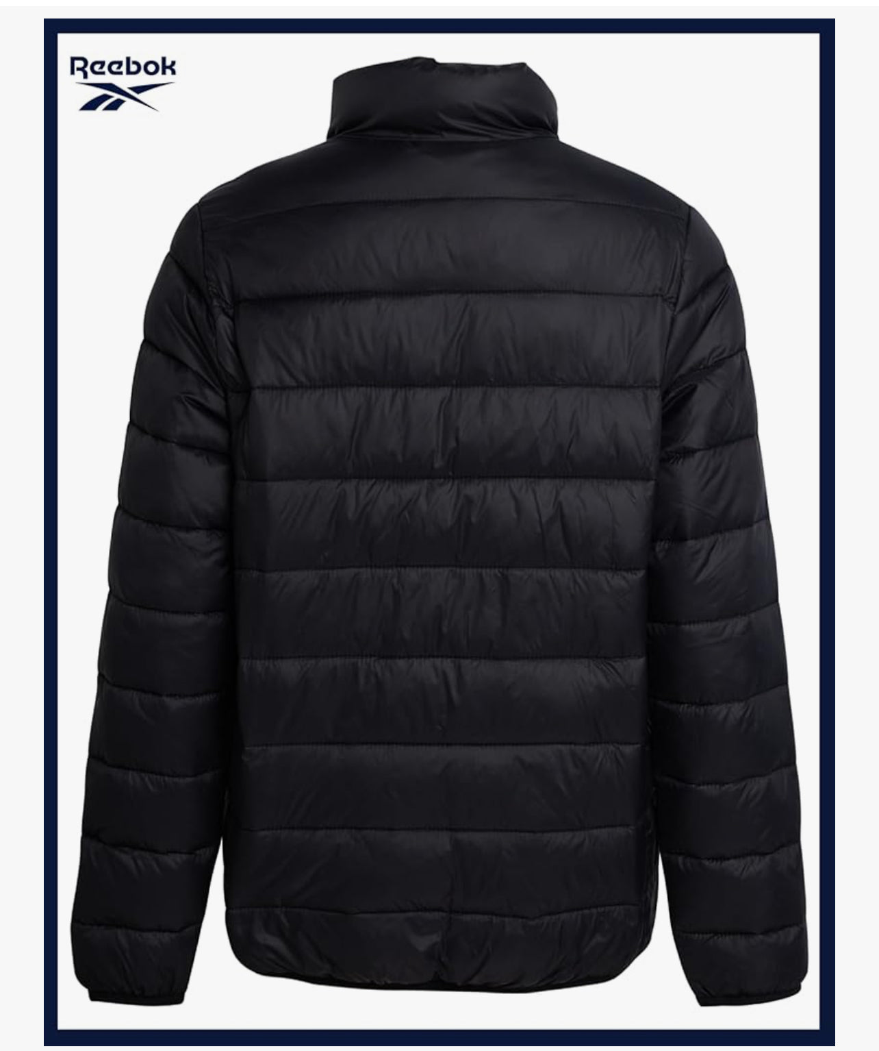 Reebok Mens Winter Jacket - Windproof Water Resistant Quilted Winter Coat - Lightweight Insulated Puffer Jacket for Men