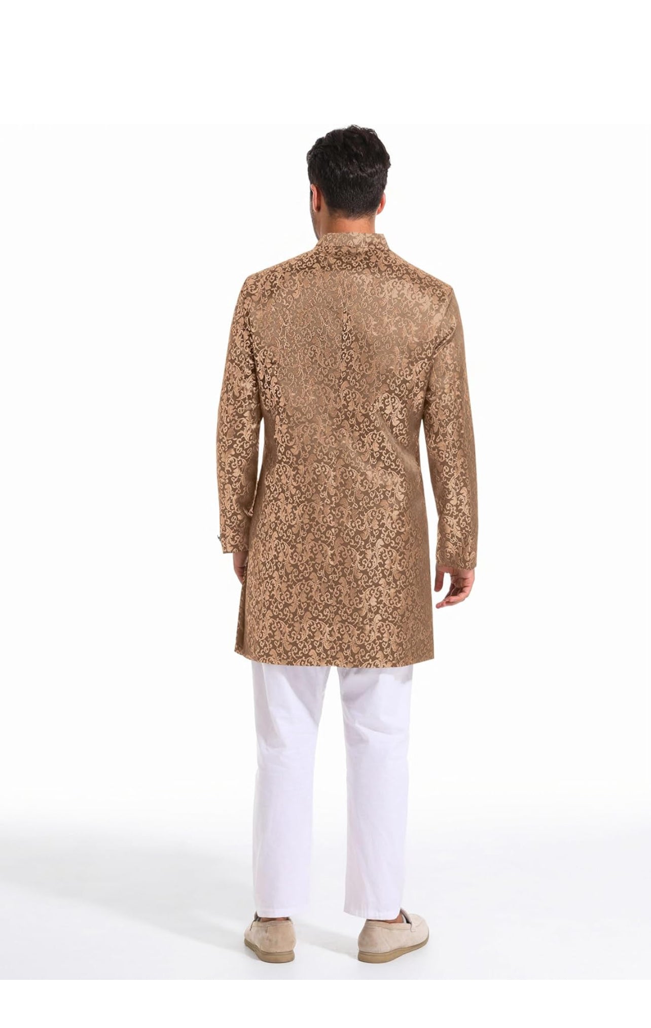 Runcati Mens Kurta Sherwani Coats Kaftan Indian Ethnic Royal Suits Mandarin Collar Wedding Festive Party Blazer