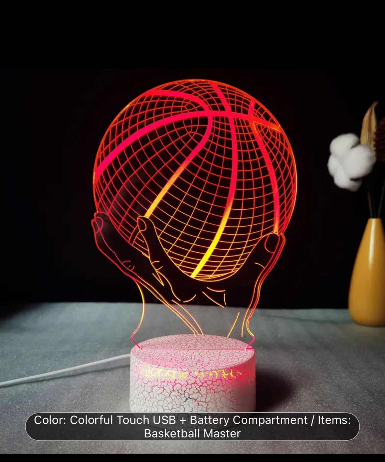 Basketball 3D Table Lamp LED Creative Gift Visual Colorful Night Light Gift Light