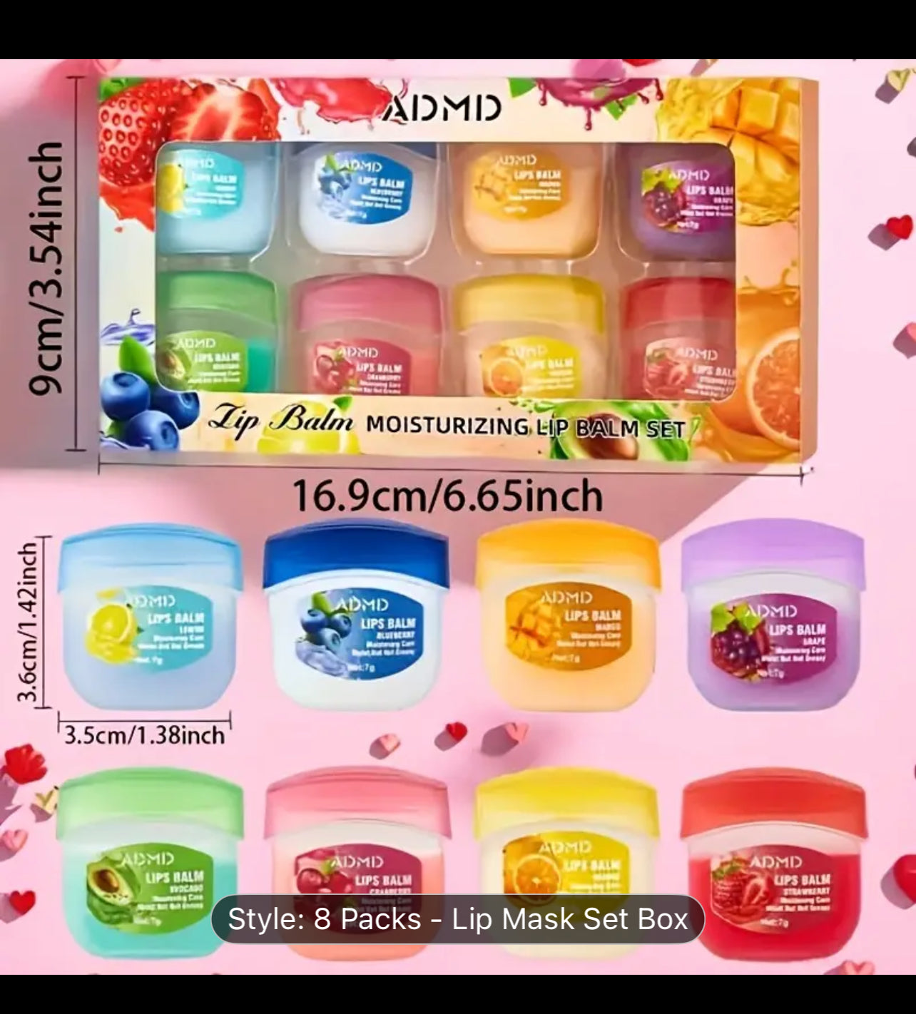 (7g*8pcs) moisturizing lip mask set box, moisturizing and nourishing, caring for lips, keeping moisture all day, creating attractive lips-suitable for Valentine's Day gifts, gifts and party gifts.