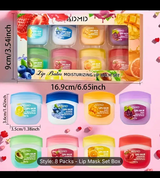 (7g*8pcs) moisturizing lip mask set box, moisturizing and nourishing, caring for lips, keeping moisture all day, creating attractive lips-suitable for Valentine's Day gifts, gifts and party gifts.