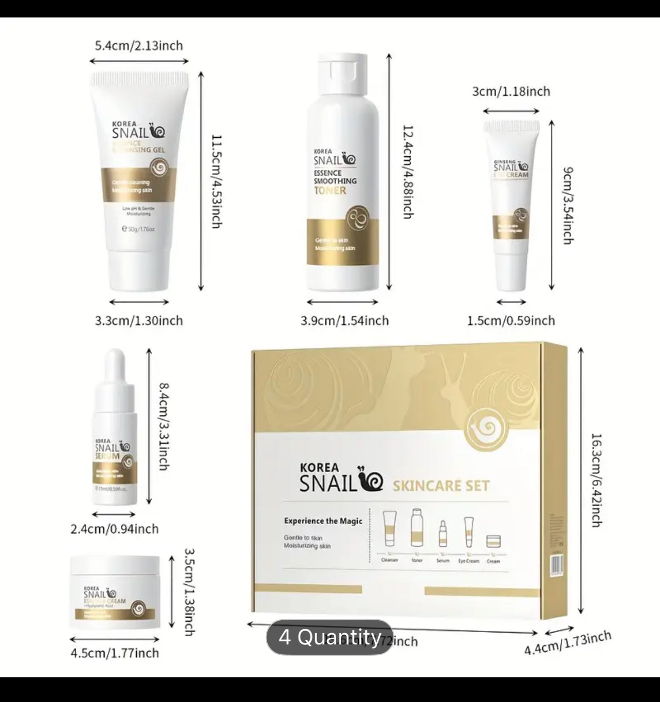 1 Set Snail Korean Skin Care Set, All About Snail Mucin Kit, Skin Care Kit With Cleanser, Toner, Serum, Eye Cream, Face Cream, Facial Kit For Women & Hydrating Skin, Friendly Sizes, Gifts For Women, Daily Claim My Gift, Christmas Gifts/Gift Set