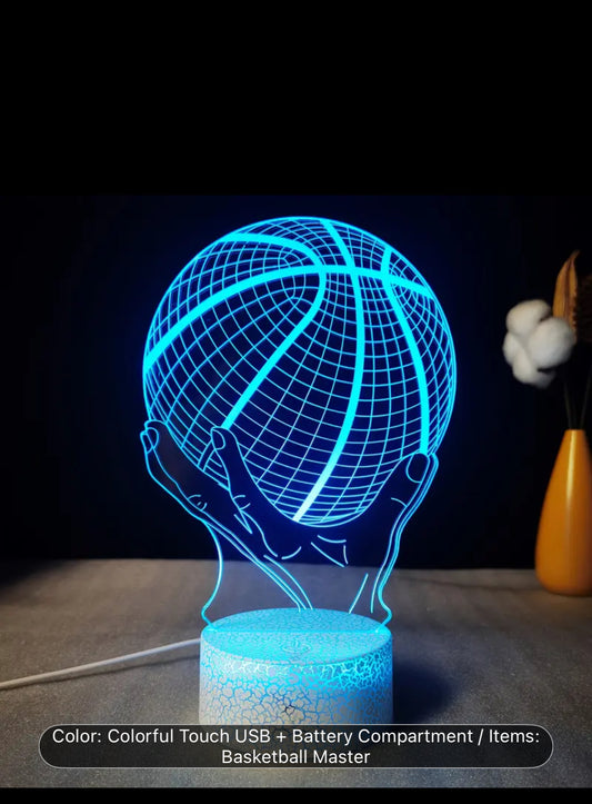 Basketball 3D Table Lamp LED Creative Gift Visual Colorful Night Light Gift Light