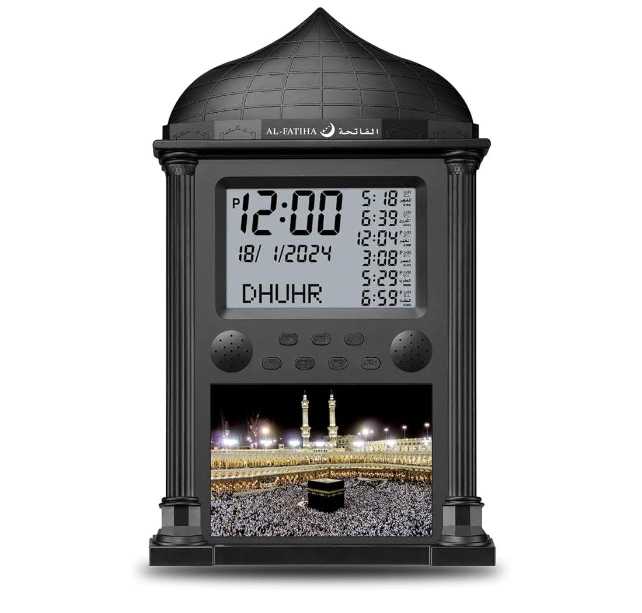 Brand: OUD Bukhoor

Azan Clock for USA, Muslim Athan Wall Clock Alarm with LCD Display, Home/Office/Mosque Digital Azan Clock (Silver)