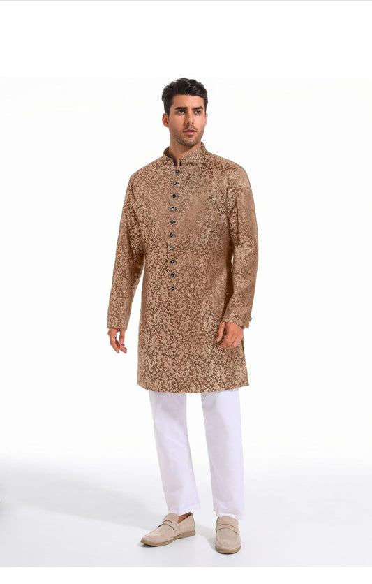 Runcati Mens Kurta Sherwani Coats Kaftan Indian Ethnic Royal Suits Mandarin Collar Wedding Festive Party Blazer