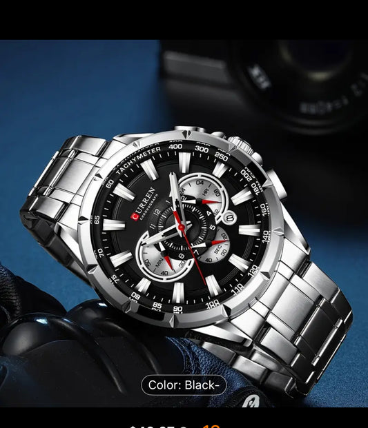 Curren Wrist Watch Men Chronograph Business Quartz Watch 24-hour Time Display Man Sport Watches