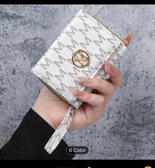 2025 New Women'S Wallet Short Style European and American PU High-end Coin Purse Printed Multi-card Slot Small Wallet Money Clip Card Holder