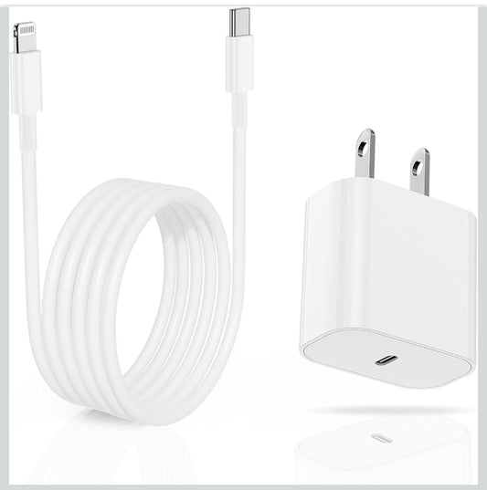 iPhone Charger Fast Charging Block, [MFi Certified] Wall Charger Plug and 6ft USB C to Lightning Cable Cord, Type C Adapter Cube Brick Box for Apple iPhone 14 Pro Max/14/13 Pro/12 Mini/12/11/iPad Air