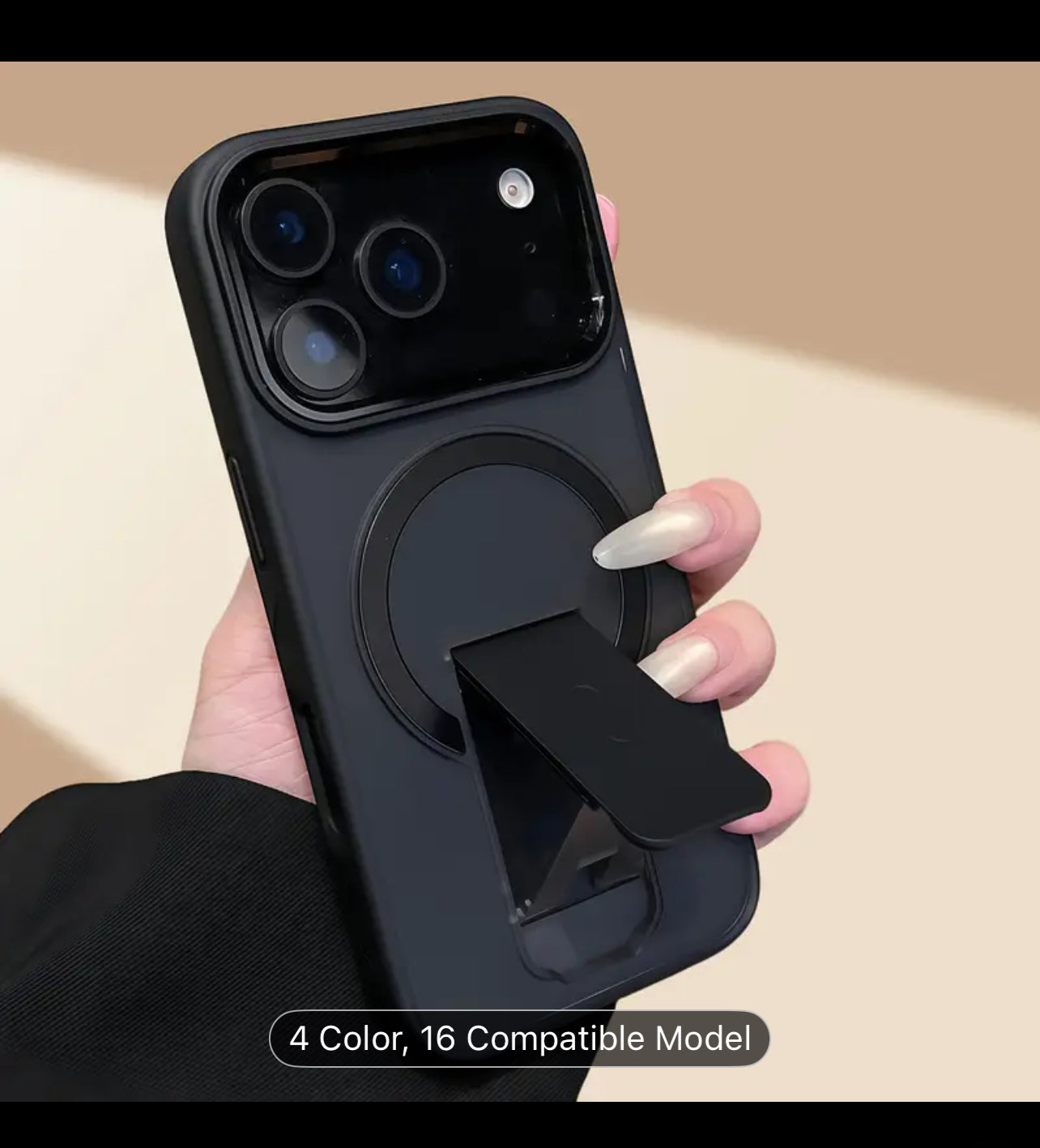for iPhone 15 16 17 14 13 Case Magnetic with [Hidden Stand], Clear Hard Back Cover, Anti-Slip Grip Shockproof Protective Case, Shockproof Cover, Minimalist Phone Cover, Sleek Design, Durable Material, Scratchresistant Cover, Hidden Stand Case, Tech Enthus