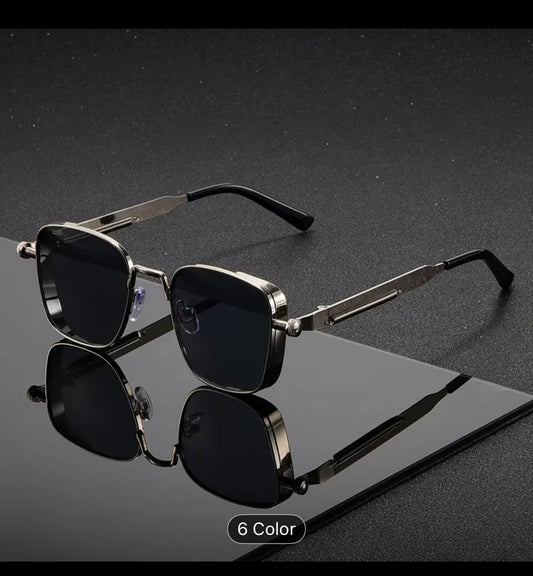 1 pair of Women's and Men's square metal Korean style exquisite fashion glasses, suitable for music festival street photography accessories