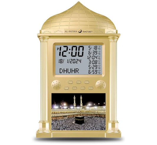 Brand: OUD Bukhoor

Azan Clock for USA, Muslim Athan Wall Clock Alarm with LCD Display, Home/Office/Mosque Digital Azan Clock (Silver)