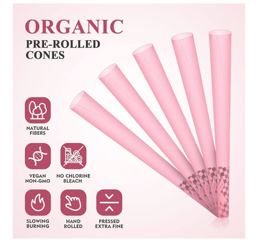 TISFA Pink Pre rolled Cones 60 Pack Rolling Papers King Size Rolling