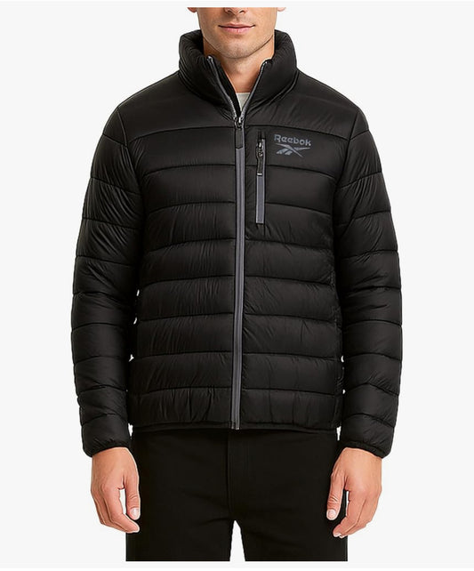 Reebok Mens Winter Jacket - Windproof Water Resistant Quilted Winter Coat - Lightweight Insulated Puffer Jacket for Men