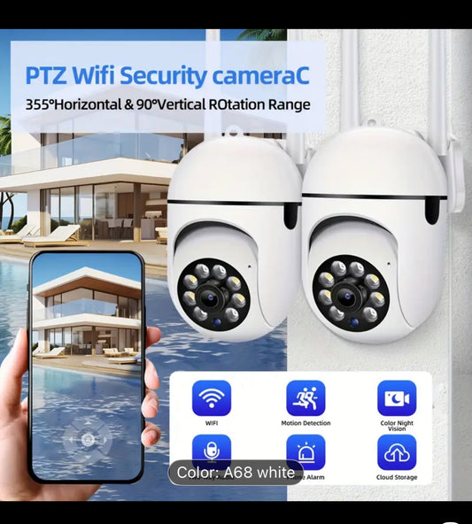 [WiFi Security Camera] JOOAN 1080P Wireless Security Camera | WiFi Enabled, Auto Tracking, AI Human & Motion Detection, Color Night Vision, 355° Pan & 90° Tilt, Two-Way Audio, Voice Intercom, Multi-User Sharing, USB-Powered, App-Controlled, White, Home Su