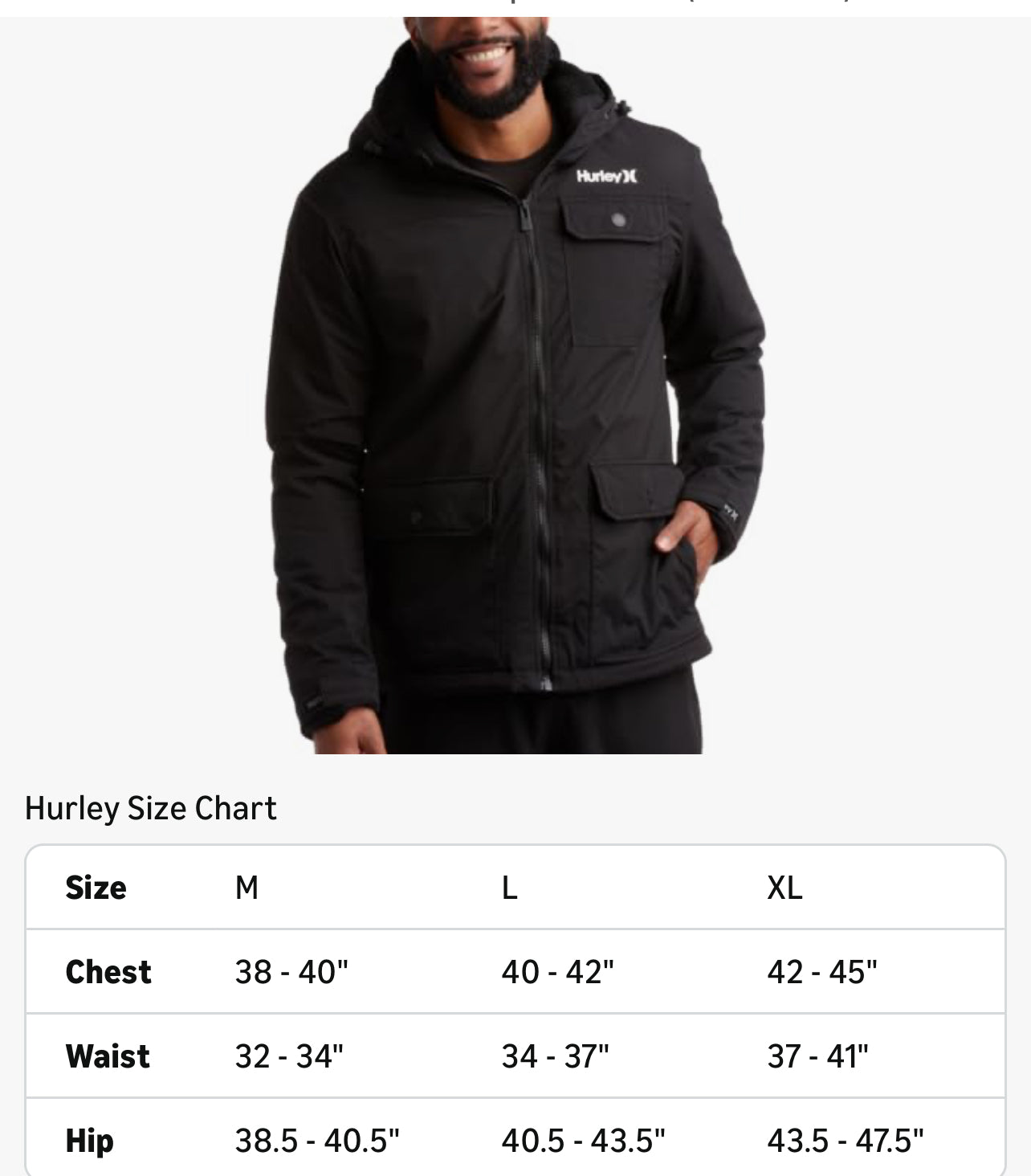 Hurley Mens Winter Jacket - Warm Zip Up Hooded Parka Sherpa Lined Jackets For Men with Multiple Pockets (Sizes S-XL)